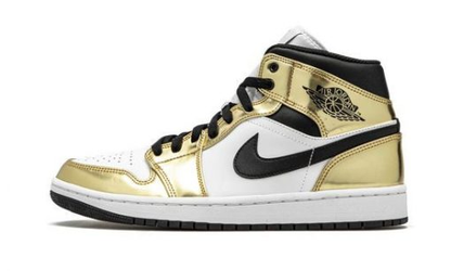 Jordan 1 Mid Metallic Gold Sneakers - Cushioned Stride | Hype Sneaker
