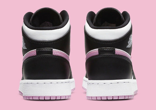 Jordan 1 Mid White Black Light Arctic Pink Sneakers - Vintage Inspired
