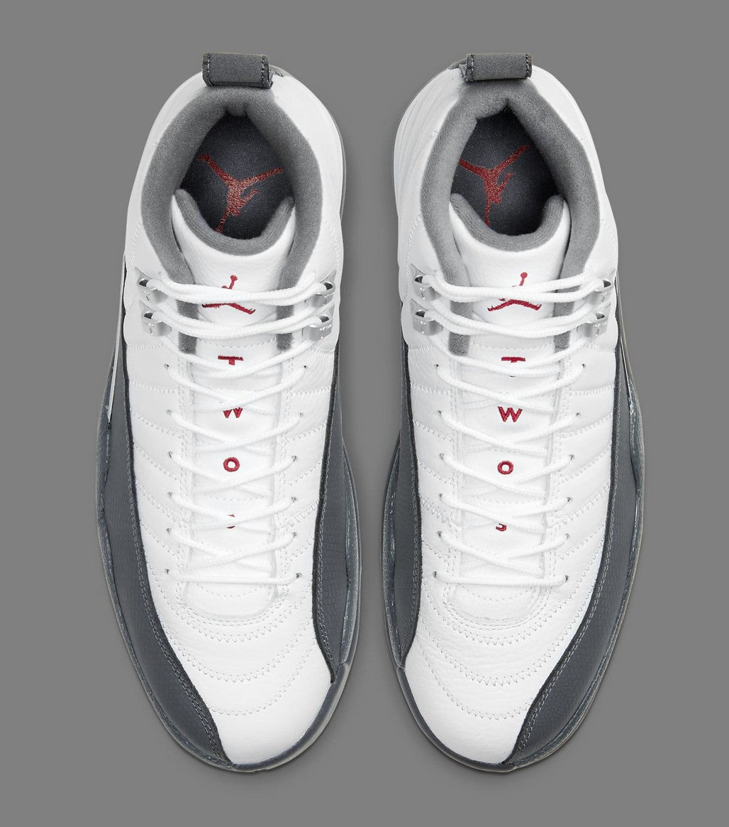 Jordan 12 Retro White Dark Grey Sneakers - Basketball Legend