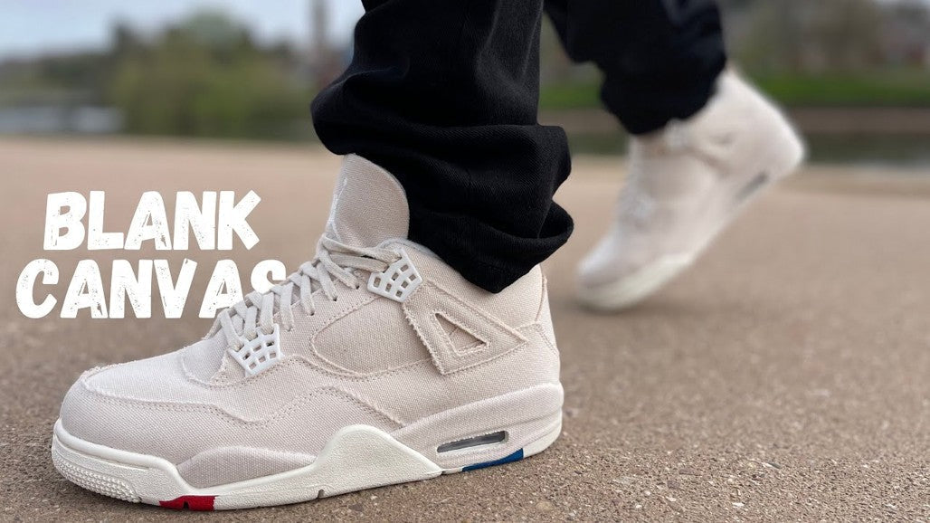 Jordan 4 Retro Blank Canvas Sneakers - Collector's Edition