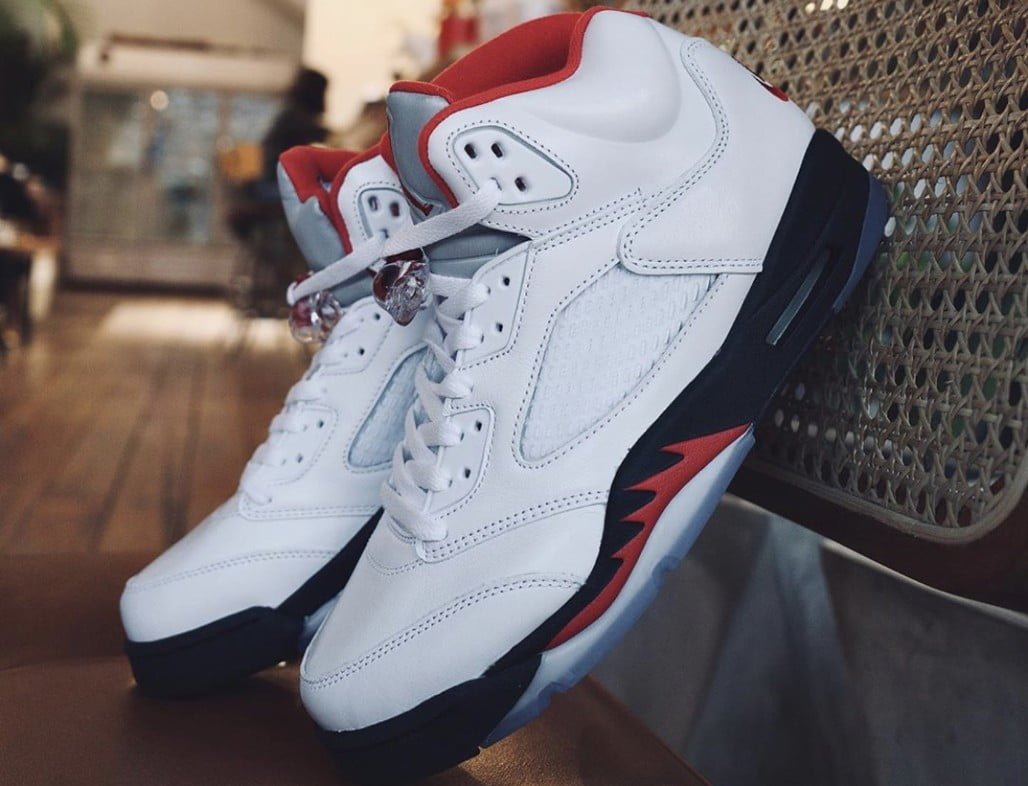 Jordan 5 Retro Fire Red Silver Tongue Sneakers - Style Staple