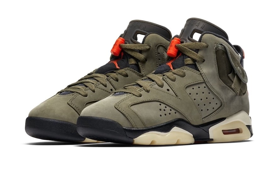 Travis Scott x Air Jordan 6 Olive GS Sneakers - OG Colorway
